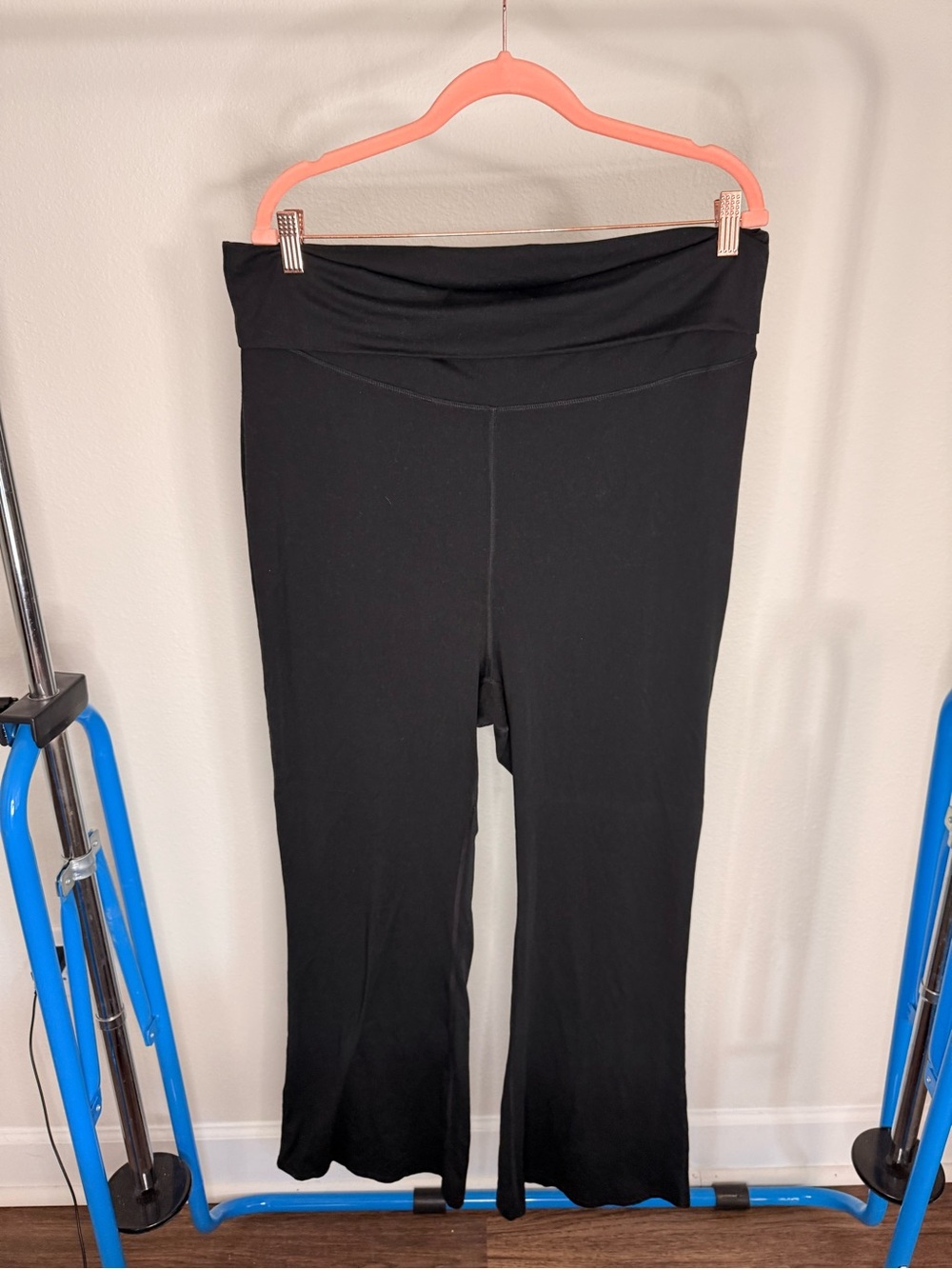 Fabletics Black Fold-Over Waist Leggings